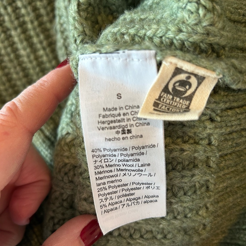 Madewell | Holmes Ribbed Cardigan Sweater | Oversized small |Emerald green - Picture 7 of 7